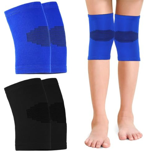BZKSER 2 Paar Kinder Knieschützer - Kniebandage Kompressions Beinmanschetten Bequeme Atmungsaktive Kniebandagen für Mädchen Jungen Basketball Volleyball Sport,Laufen, Kniebeugen, Sport