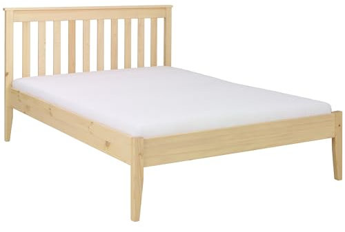 Meble Doktór Holzbett - Bett aus Kiefernholz – Gres 140x200 cm – Bettgestell mit Rahmen – Holzmöbel – 100% Naturholz - Massivholzbett – Solide Verarbeitung - Birkenbeize