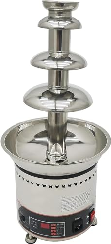 Máquina De Fuente De Chocolate Comercial De 4/5/6 Niveles Con Control De Temperatura, Máquina De Fusión En Cascada De Fondue De Acero Inoxidable Para Fiesta, Restaurante, Buffet De Bodas(Size:4 Tiers)