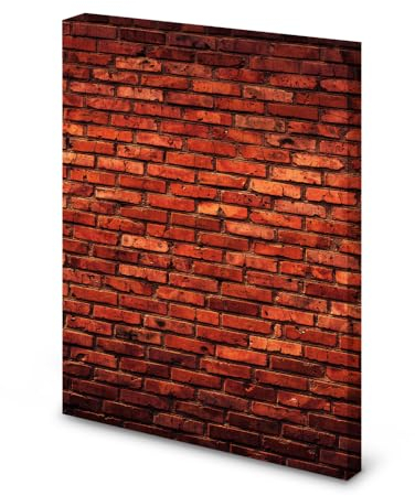 Magnettafel Pinnwand Bild Mauer Ziegelsteine Ziegelmauer rot Größe 80 x 100 cm
