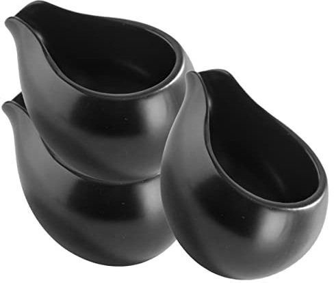 Jarra de Cerámica Negra para Crema y Leche, 3 Piezas