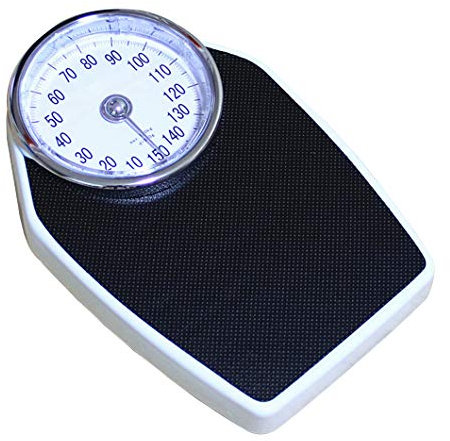OZBME Bilancia Meccanica analogica Professionale, quadrante da Bagno Non Digitale, Senza Pulsante/Senza Batteria, misurazione della Salute, 150 kg (330 libbre), per Ospedale/Famiglia/Palestra (Nero)