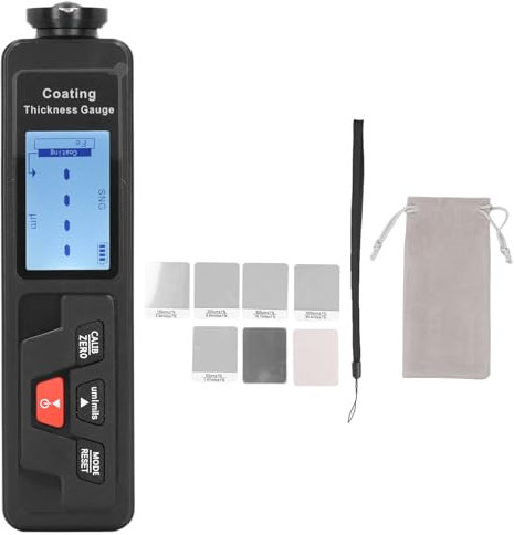Medidor de espesor de pintura de revestimiento, pantalla LCD retroiluminada Probador de espesor de revestimiento de automóvil Medidor de milímetro Medidor de espesor de