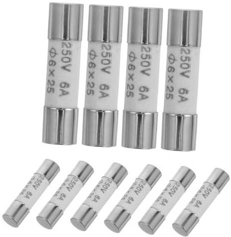 Veemoon 10pcs Ceramic Multimeter Fuse Tubes 6a Reliable Circuit Protection Replacement Fuses for Digital Multimeter Suitable for Professionals and DIY Enthusiasts