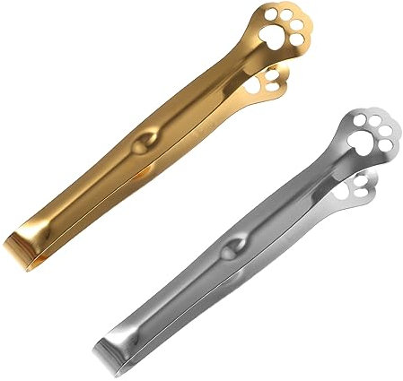 Cabilock 2pcs Salad Tongs Stainless Steel BBQ Tong Multi-Function Outdoor Barbecue Clip
