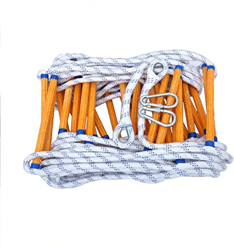 LUMSGN Échelle de Sauvetage, échelle de sécurité 3-20 m Échelle de Corde Échelles de Secours en Cas d'incendie Échelle d'escalade en résine Ignifuge Corde de sécurité en Nylon Capacité de Poids jus