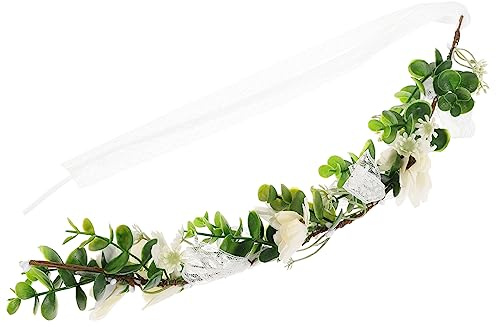 DONFAMDS Blumenstirnband für Damen Blumenkrone mit Blättern für Hochzeiten Partys und Festivals Leicht zu Tragen und Vielseitig Kombinierbar