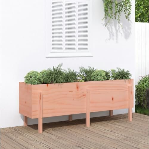 Homgoday Fioriera Rialzata Giardino 160x50x57 cm Legno Massello Douglas, Arredo Fioriera da Esterno Fioriera Balcone Fioriera Grigliato per Giardino