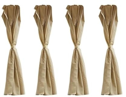 Bissolo Casa Set 4 Tende Laterali per Gazebo 3x3m, Beige, in Poliestere 250g/m², con Zip e Legacci, Rimovibili