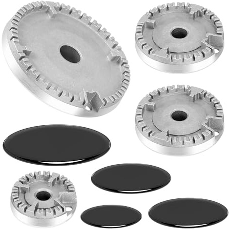 Jrudjsnhhty 1Set Cooker Hat Set Oven Gas Hob Burner Crown Flame Cap Fits Most Gas Stove Burners