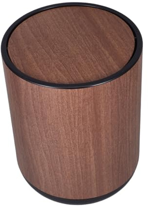 Cabilock Papelera De Plástico Con Tapa Abatible Diseño De Madera Doble Compartimento Para Clasificación De Residuos Ligera y Duradera Para Cocina Baño Dormitorio y Oficina