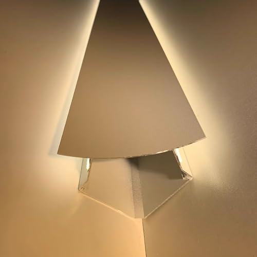 Moldura Iluminacion Moldura de Corona con Iluminación Indirecta LED, Cornisa de Techo y Pared, Decoración, Moldura de Iluminación LED, con Canal Difusor, Bañador de Pared de Doble Cara(2.2 m(7ft))