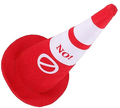 Hohopeti Plüsch Verkehrskegel Mütze Leichtes Party Headgear aus und Bequem Unisex Karneval Kostüm Foto Requisit für Erwachsene und Jugendliche