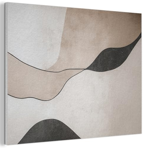 MuchoWow© Filzbilder Wall Art Decoration Bilder für die Wand Schlafzimmer | 100x70 cm - Deko Filz Painting Wanddekoration Wohnzimmer Konturlinien - Abstrakt - Landschaft