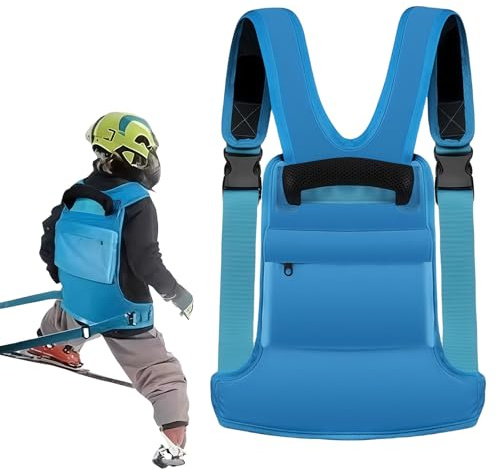 GOEDCH Sangle d'entraînement de ski et de snowboard pour enfants : harnais de ski pour enfants avec poignée de chaise de levage simple en sangle de traction, sangle de ski et snowboard sangle