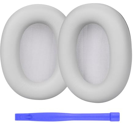 Cuscinetti Auricolari di Ricambio per Sony WH-1000XM6 Noise Cancelling Cuffie di MMOBIEL - Memory Foam e Protein PU Cuscinetti - Padiglioni Cuffie – Argento
