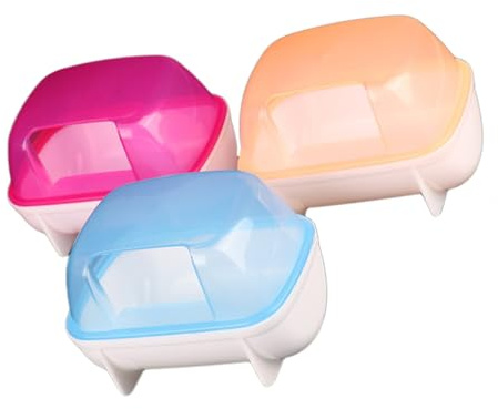 jojofuny 3 Stück Hamster Sandbad Kunststoff Sandbadewanne für Kleine Haustiere Leicht Abnehmbar Praktisch und Robust für Hamster Mäuse und Kleine Nager Zufällige Farbe Zufällige Farbe