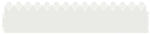 vidaXL Bordures de pelouse 10 pcs Blanc 103 x 0,05 x 22 cm Acier, Bordures de Jardin Modernes, résistantes, pour allées extérieures, métal, Design Contemporain