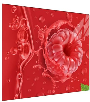 Herdabdeckplatte – Gehärtetes Glas Schneidebrett & Ceranfeld Abdeckplatte 1 Teilig 60x52 – Hygienisch & Rutschfest – Schutz für Induktion, Ceran - Himbeererot - SFArt