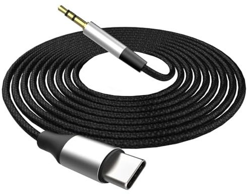 FosPower Cavo USB C a Aux Tipo C a Jack 3.5mm Hi-Fi DAC per Auto - 2m | Compatibile con iPhone 17, 16, 15, Galaxy S25, S24, Ultra, iPad Pro, e Pixel 10/9/8. Adattatore Cavo per Smartphone