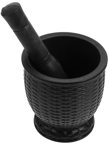 IMIKEYA Mortier Et Pilon à Ail En Plastique Effet Bois, Bol Moyen, Presse-ail Ergonomique, Ustensile La Cuisine Pour Épices Fraîches Et Sèches, Usage Domestique,