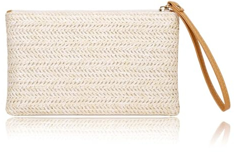 Bolso de Mano de Paja para Mujer, Bolso Paja Verano, Cartera de Paja, Bolsos de Mano Tejido, Bolsos de Embrague para Viaje Verano, Fiesta en La Playa
