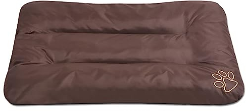 GeenYuu Cuccia per cani taglia L, marrone, in tessuto Oxford rivestito in PU, 90 x 60 x 8 cm, impermeabile e leggera, lavabile, ideale come posto letto per cani e gatti in soggiorno o in viaggio