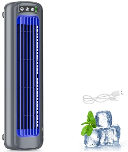 Pequeño aire acondicionado portátil de 3 velocidades, montaje en pared, mini aire acondicionado recargable USB, ventilador eléctrico de pared sin taladrar, ventilador de refrigeración de aire para