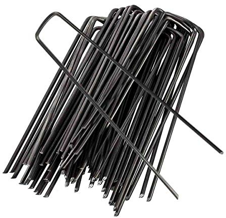 Yeasing - Estacas de fijación para jardín, alfileres de jardín, Grapas de Suelo para asegurar Tejidos, antimalezas, muletón, Impermeables, Telas de Paisaje (30 Piezas, Negra)