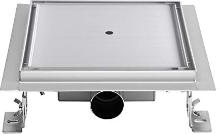 Duschrinne 25x25 cm Quadratisch Bodenablauf 2 in 1 Befliesbar aus Edelstahl sehr flach – in 4 Größen Q2