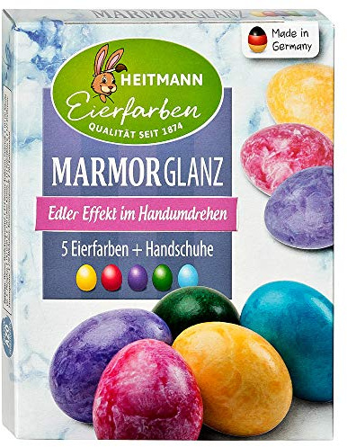 Heitmann Eierfarben, MarmorGlanz 53.2 g, 1 stück ( 5 Eirefarben +Handschuhe)