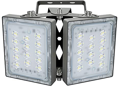 Luz de Inundación de 60W LED, 5400 LM, Reflector de Seguridad 5000 K (Luz Blanca del Día), Foco Ajustable de para Granero, jardín, Patio, Garaje