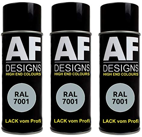Alex Flittner Designs 3x RAL Lackspray Autolack Buntlack Spraydose RAL7001 SILBERGRAU glänzend