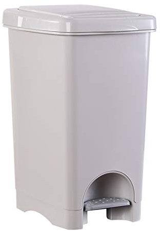 ZNKZJ Pattumiera a Pedale 10L / 15L, Pattumiera con Design a Pressione Manuale, Trash Can in plastica Premium con Coperchio per Bagno, Cucina,White-10L