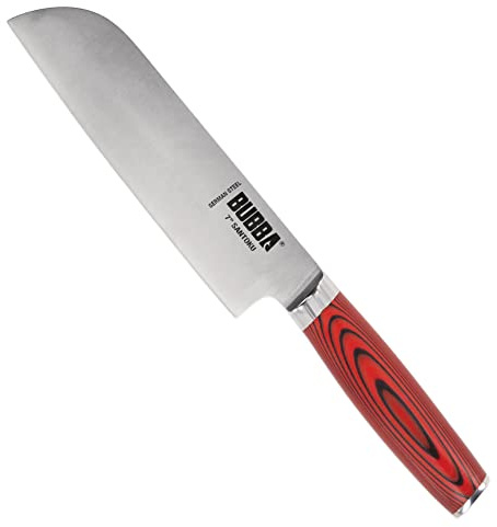 BUBBA Kitchen Series 7 Santoku Knife, an all-purpose kitchen knife for produce, veggies, fish or meat with a premium German Steel Blade for all your kitchen needs