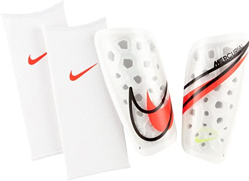 Nike SP2120 Mercurial Lite Shin Guards Unisex-Adult White/Black/Bright Crimson S