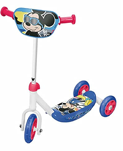 SAICA Roller mit 3 Rädern Mickey - Dreirad-Scooter mit Mickey-Design, Rutschfeste Fußstütze - Für den Außenbereich - Ab 2 Jahren