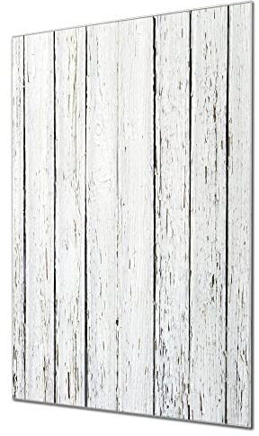 banjado Glas Magnettafel (80 x 120cm) - Magnetwand Glas - Magnetpinnwand als Memoboard - Pinnwand Magnettafel Küche, Büro, Kinderzimmer - Weißer Bretterzaun