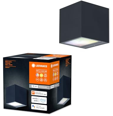 LEDVANCE Apparecchio intelligente da giardino LED: per parete, SMART+ BRICK MULTICOLOR / 14 W, 220…240 V, Warm White, 3000 K, materiale del corpo: aluminum, IP44