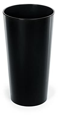 HappyFlower | Blumentopf | Pflanzkübel | Glatte Oberfläche | aus Kunststoff | inkl. Einsatz | (ø 19,5 cm/Höhe 36 cm, Schwarz)