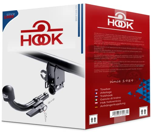 Hook Anhängerkupplung horizontal abnehmbare AHK kompatibel mit Mercedes-Benz C-Klasse W204 Stufenheck Limousine 11.2007-2014 + universell Elektrosatz 13-polig