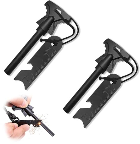 Feuerstahl 2 Stücke Feuerstarter Set Traditioneller Feuerstarter für Outdoor-Ausrüstung, Fireflint Magnesium für Camping und Survival
