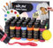 Colorful Kit de peinture pour tissu avec 6 pinceaux, 1 palette, 26 couleurs, imperméable, permanent, kit de peinture textile pour adultes pour arts sur vêtements, chaussures et toiles