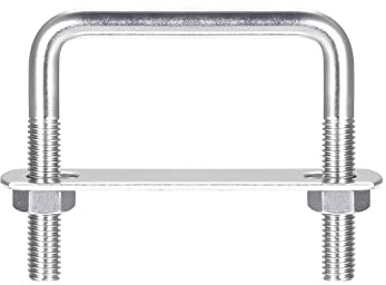 sourcing map Square U-Bolts, 6 Sets 62mm(2.44) Inner Width 60mm Length M8 304 Stainless Steel U Clamp Bolt with Nuts and Plates, for Boat Trailer