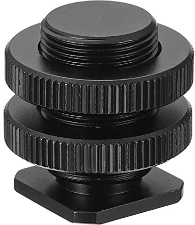 PATIKIL Macho 5/8 a Hembra 3/8 Cámara Caliente Zapato Montaje, Flash Frío Zapato Montaje Trípode Tornillo Adaptador para DSLR Equipo, Negro