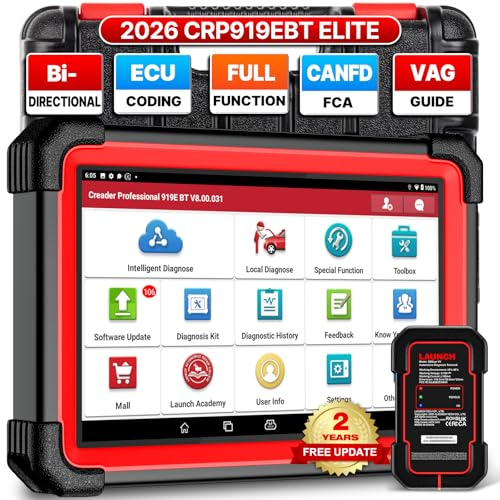 LAUNCH X431 CRP919EBT 2026 Wireless Bidirectional Scan Tool, All-in-One Full System OBD2 Scanner, ECU Coding, 35+ Services, CANFD&DOIP, FCA AutoAuth, VAG Guide, 2Yrs Free Update, Upgraded of CRP919E