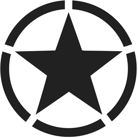 Finest Folia Uppsättning av 2 bilklistermärken armé stjärna klistermärken folie för bil motorcykel hängande klistermärken US stjärna självhäftande väderbeständiga biltillbehör K167 (svart matt, 20 x