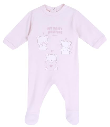 Chicco Tutina Con Apertura A Patello, Pigiamino per bambino e neonato Unisex - Bimbi 0-24, Rosa (1M), 0 mesi, Designed in Italy