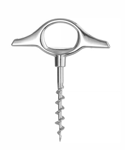 HENDI Sacacorchos abridor de vino vintage retro estilo francés, sacachorchos de tornillo, abrebotellas de vino en forma de T, sacacorchos sommelier, acero al carbono niquelado, 10,5 cm