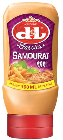 D&L Classics Samurai Sauce - 12x 300ml - belgische Samourai Soße, leicht scharfe Würz-Sauce von Devos & Lemmens, zu Burger & Pommes, Enchiladas, Burritos, Tacos und Nachos, zu Chicken Wings
